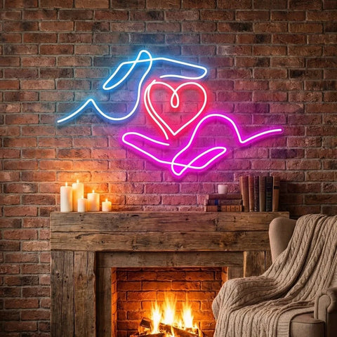 Heart Hand Led Neon Sign Light