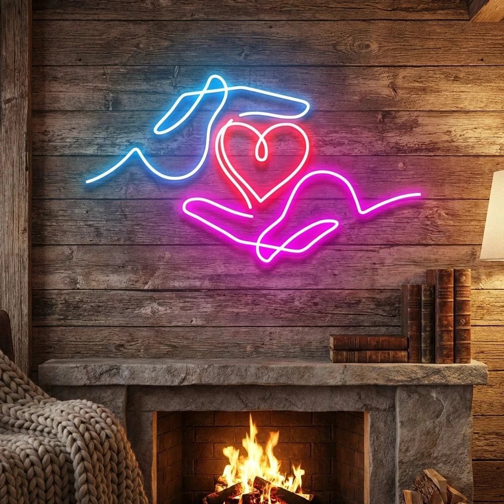 Heart Hand Led Neon Sign Light