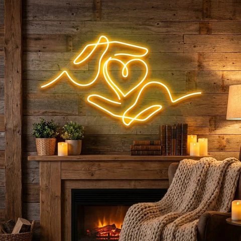 Heart Hand Led Neon Sign Light