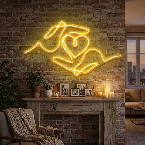Heart Hand Led Neon Sign Light