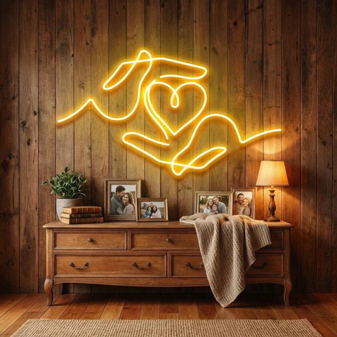 Heart Hand Led Neon Sign Light