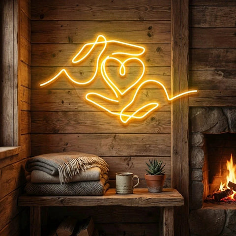 Heart Hand Led Neon Sign Light