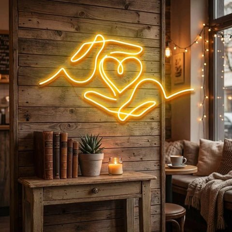 Heart Hand Led Neon Sign Light