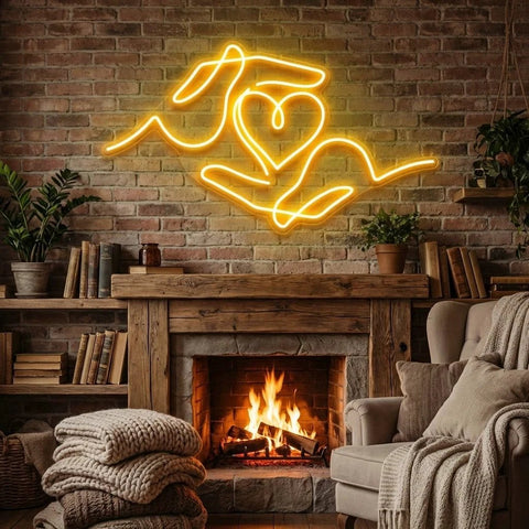 Heart Hand Led Neon Sign Light