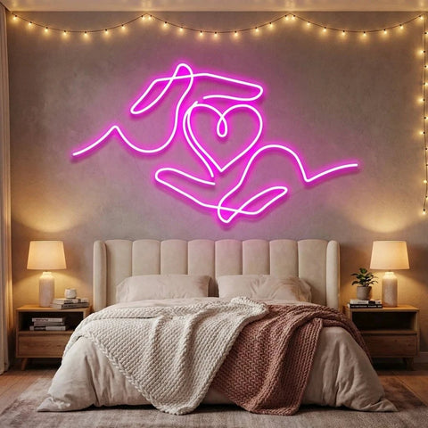 Heart Hand Led Neon Sign Light