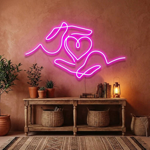 Heart Hand Led Neon Sign Light