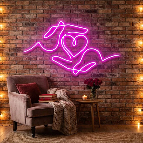 Heart Hand Led Neon Sign Light