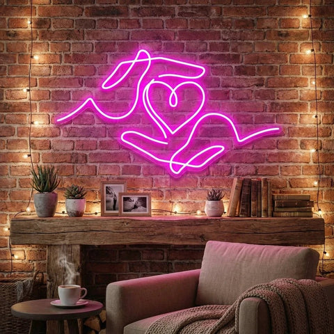Heart Hand Led Neon Sign Light