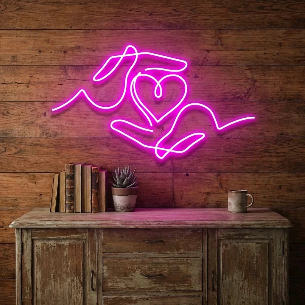 Heart Hand Led Neon Sign Light