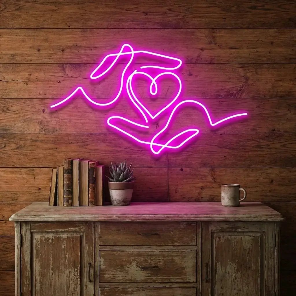 Heart Hand Led Neon Sign Light