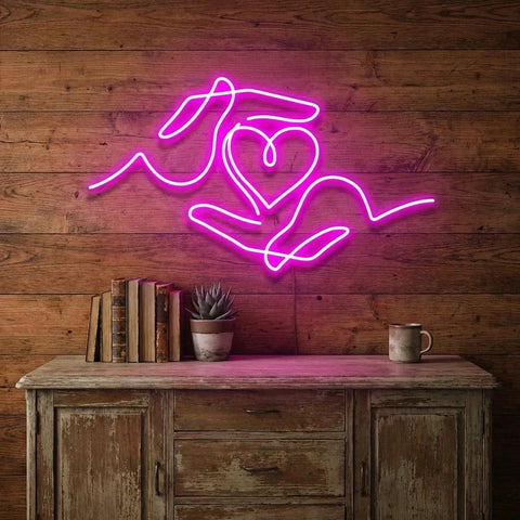 Heart Hand Led Neon Sign Light