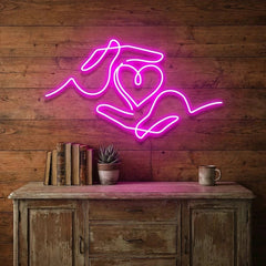 Heart Hand Led Neon Sign Light