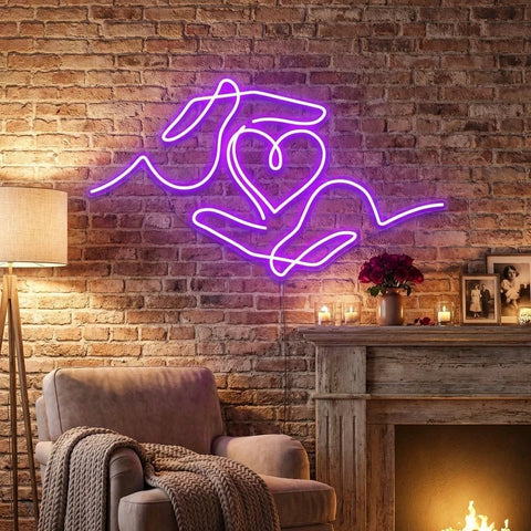 Heart Hand Led Neon Sign Light