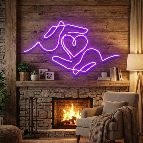 Heart Hand Led Neon Sign Light