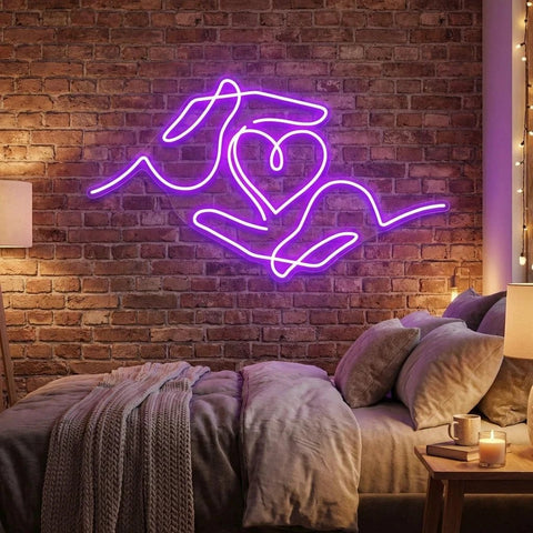 Heart Hand Led Neon Sign Light