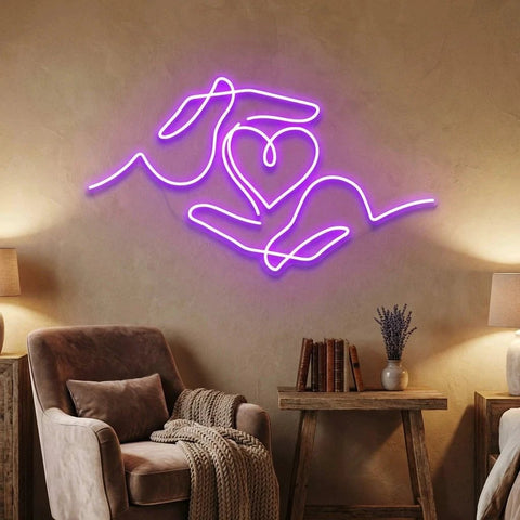 Heart Hand Led Neon Sign Light