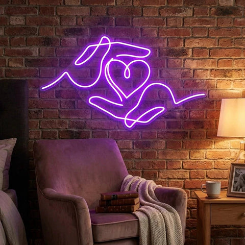 Heart Hand Led Neon Sign Light