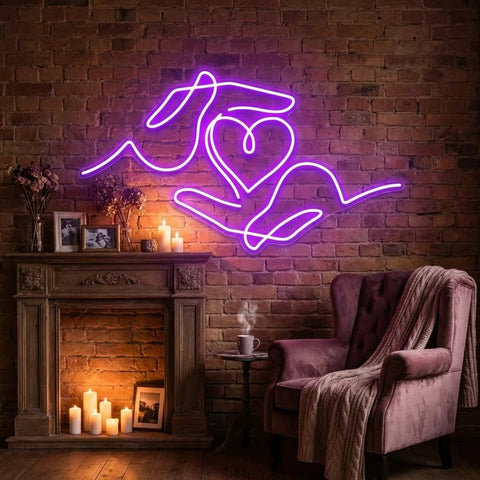 Heart Hand Led Neon Sign Light