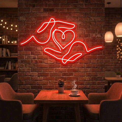 Heart Hand Led Neon Sign Light
