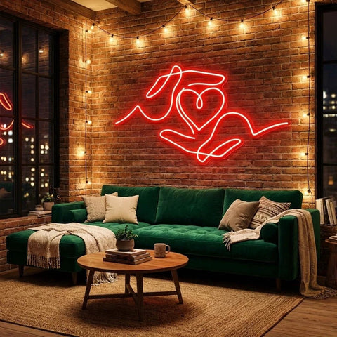 Heart Hand Led Neon Sign Light