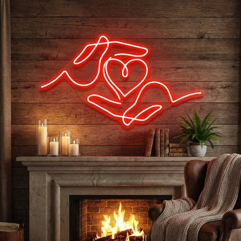 Heart Hand Led Neon Sign Light
