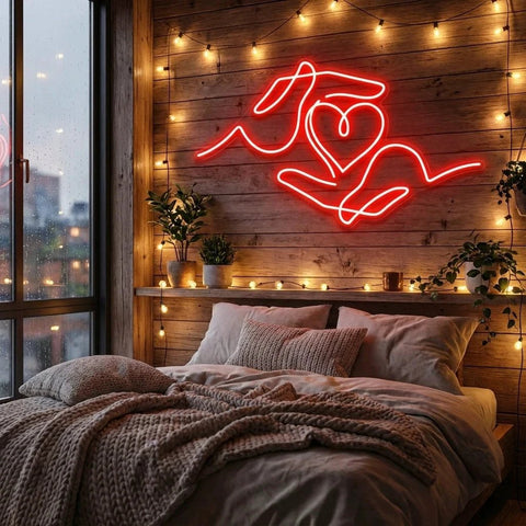 Heart Hand Led Neon Sign Light