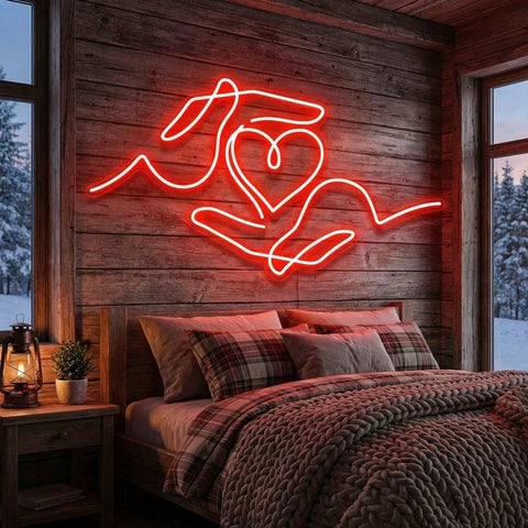 Heart Hand Led Neon Sign Light
