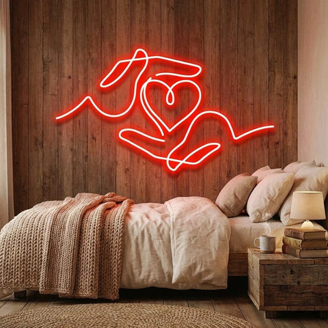Heart Hand Led Neon Sign Light