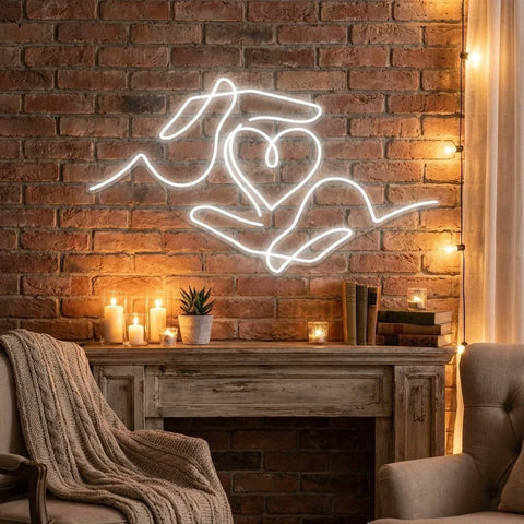 Heart Hand Led Neon Sign Light