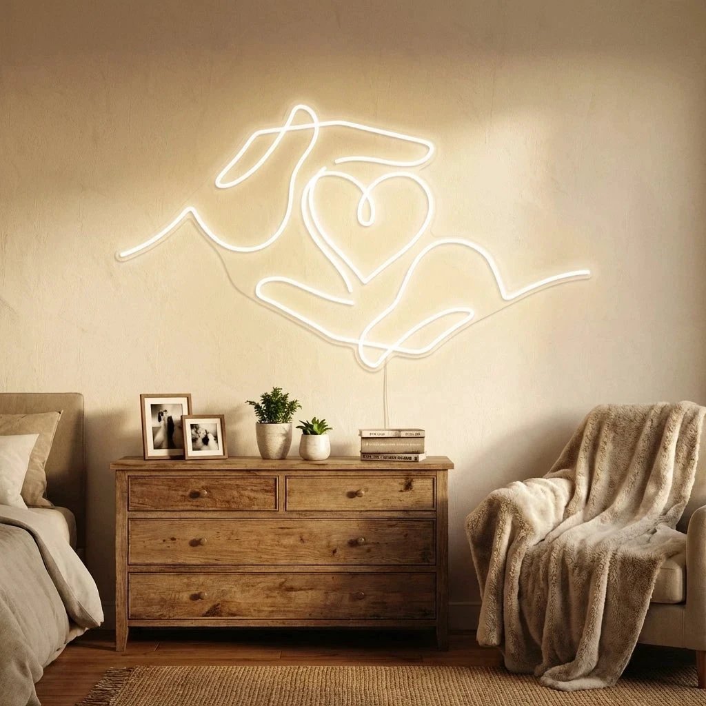 Heart Hand Led Neon Sign Light