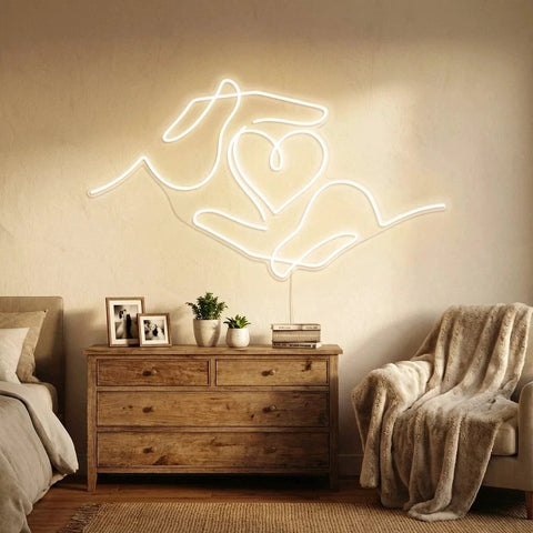 Heart Hand Led Neon Sign Light