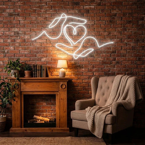 Heart Hand Led Neon Sign Light
