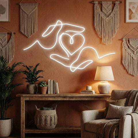 Heart Hand Led Neon Sign Light