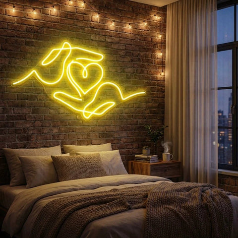 Heart Hand Led Neon Sign Light