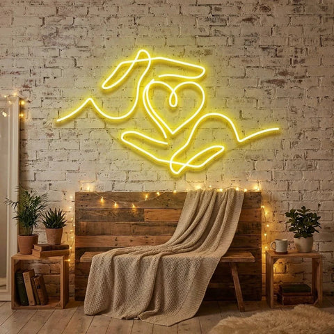 Heart Hand Led Neon Sign Light