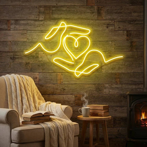 Heart Hand Led Neon Sign Light