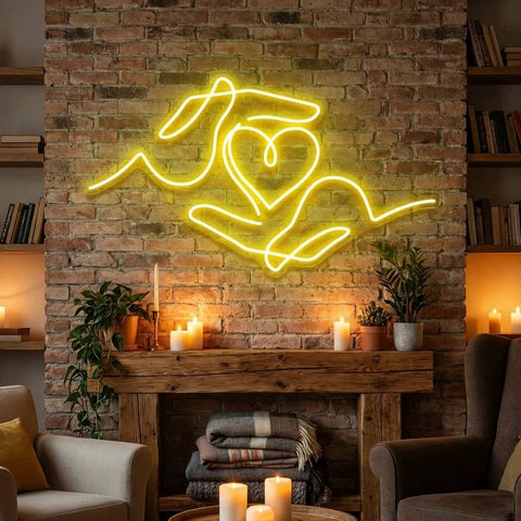 Heart Hand Led Neon Sign Light