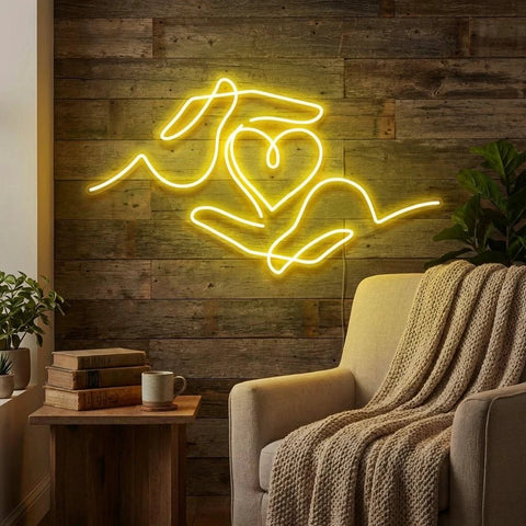 Heart Hand Led Neon Sign Light