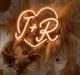 Heart with Letter Neon Sign
