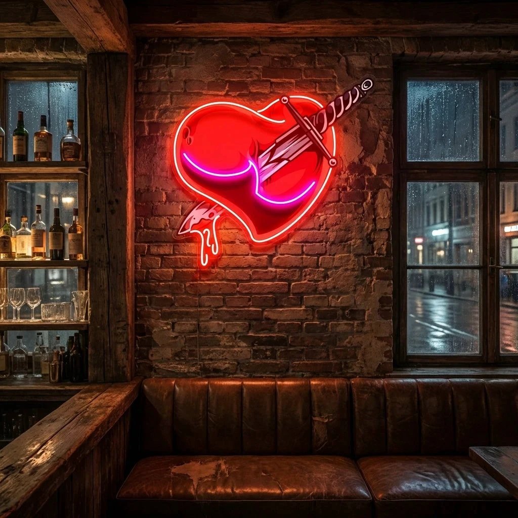 Heart Sword Artwork Led Neon Sign Light