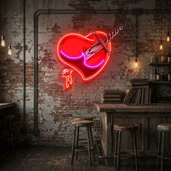 Heart Sword Artwork Led Neon Sign Light