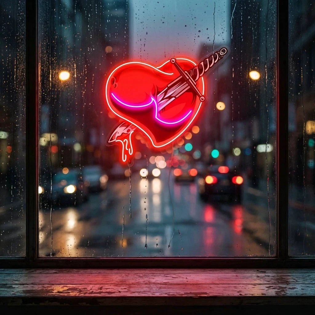 Heart Sword Artwork Led Neon Sign Light