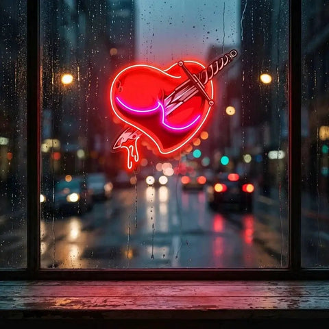 Heart Sword Artwork Led Neon Sign Light