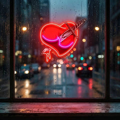 Heart Sword Artwork Led Neon Sign Light