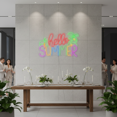 Hello Summer Neon Signs Palm Tree Led Neon Sign