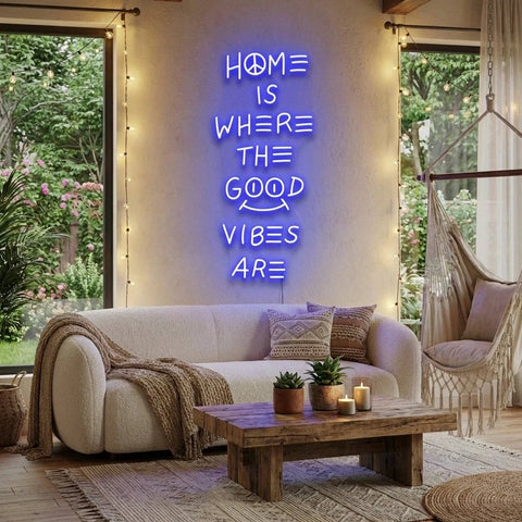 Home Is Where The Good Vibes Are Led Neon Sign Light