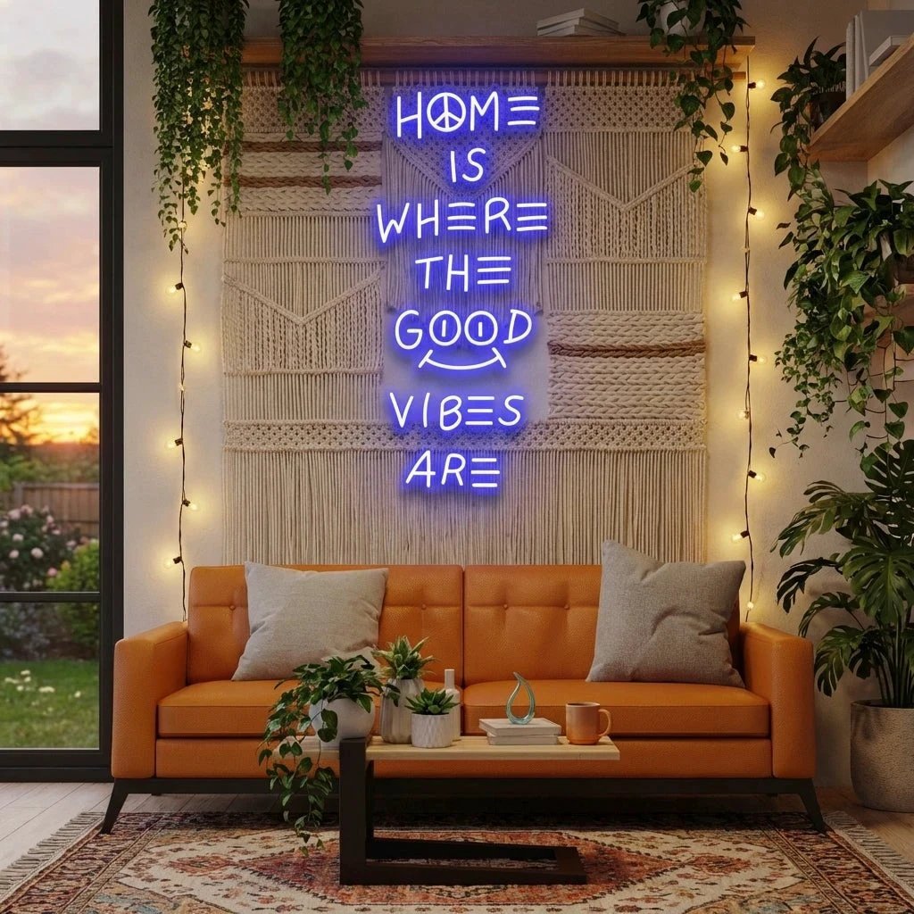 Home Is Where The Good Vibes Are Led Neon Sign Light