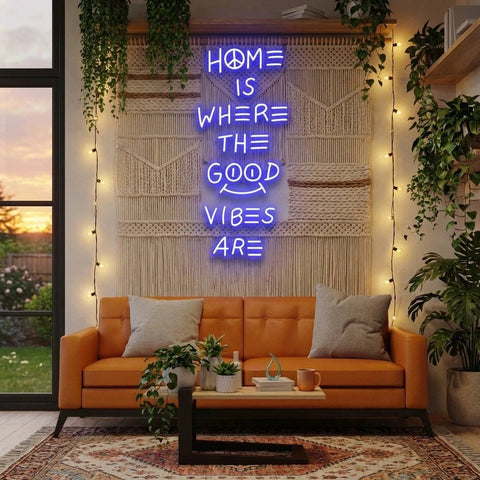 Home Is Where The Good Vibes Are Led Neon Sign Light