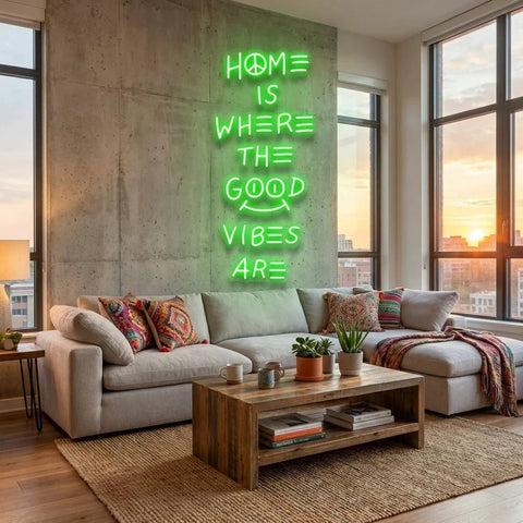 Home Is Where The Good Vibes Are Led Neon Sign Light