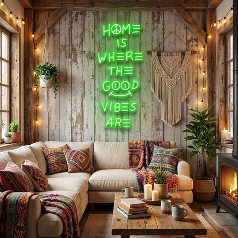 Home Is Where The Good Vibes Are Led Neon Sign Light